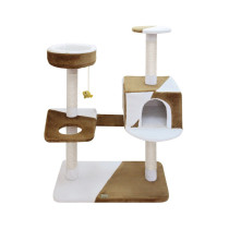 Fauna Camila Cat Pole, Brown And White, 74 x 40 x 105Cm