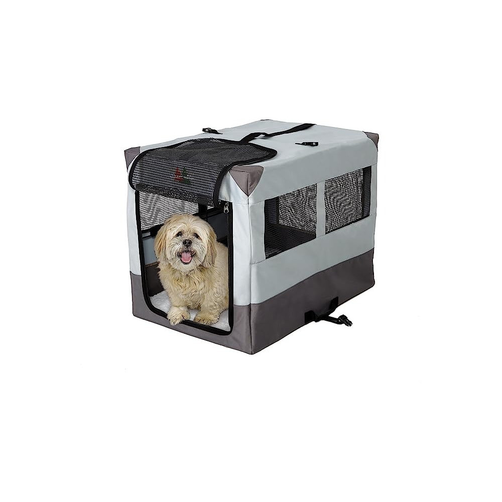 Midwest Canine Camper Double Door Soft Sided Crate, 30 Inch, Grey