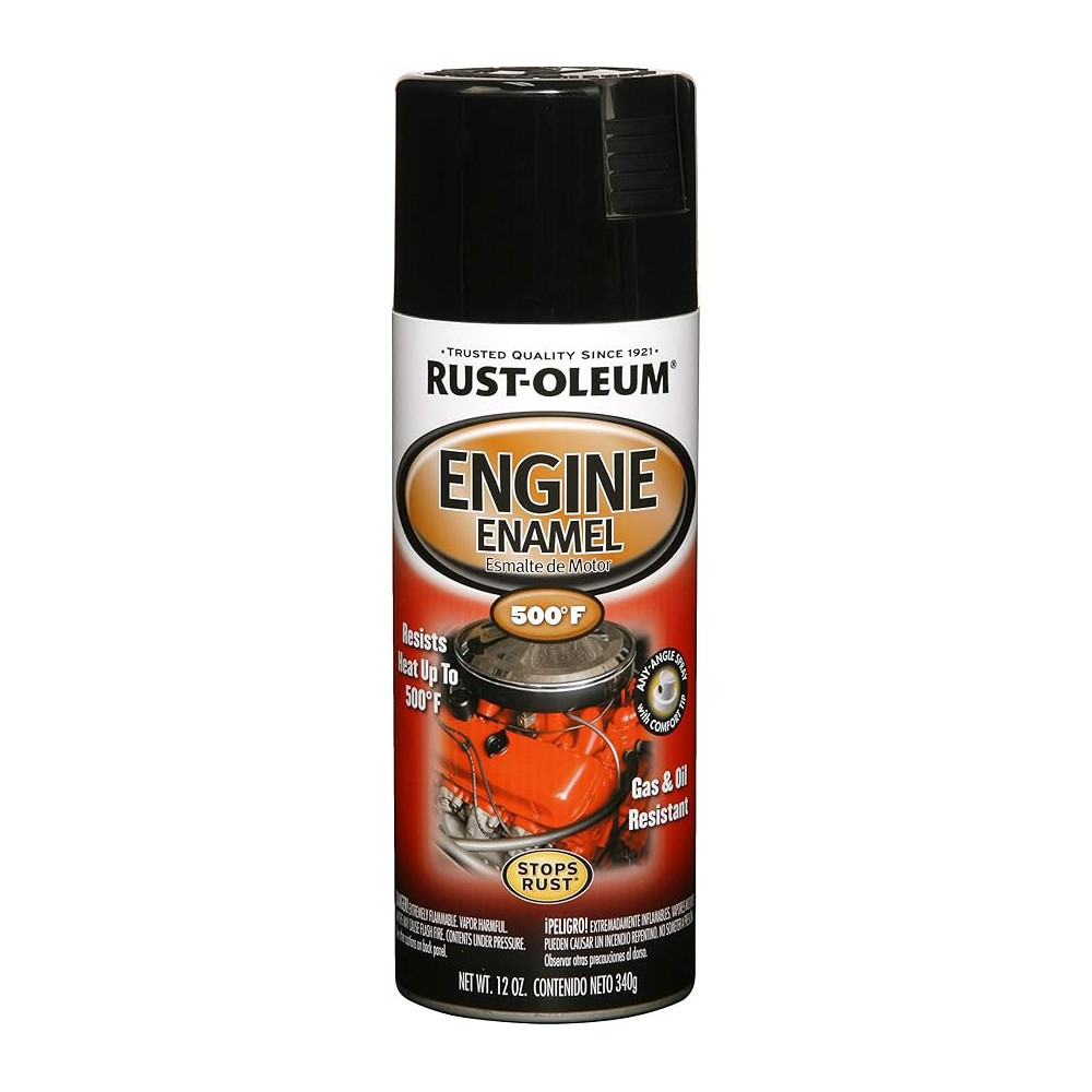 Rust Oleum Auto Engine Enamel Spray Paint With Gas And Oil Resistant, Black