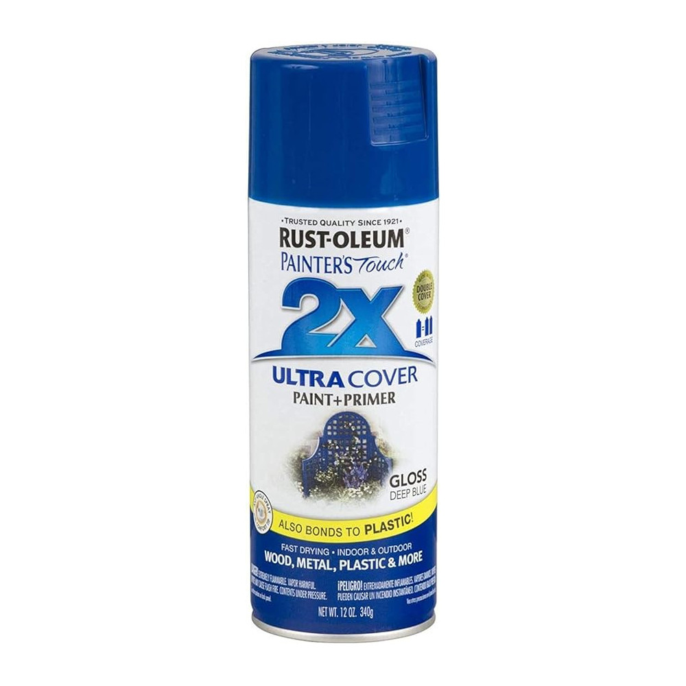 Rust Oleum Painters Touch 2 X Ultra Cover Paint Plus Primer, Gloss Deep Blue