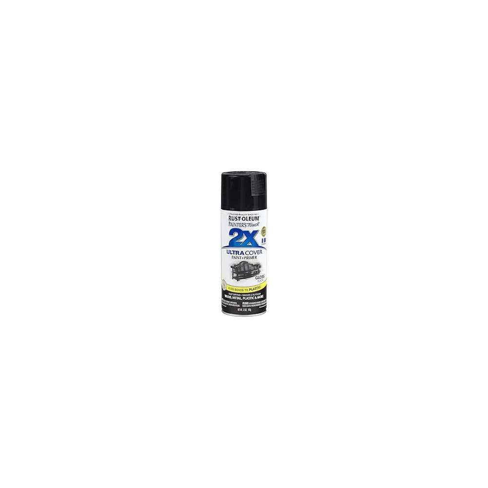 Rust Oleum Painters Touch 2 X Ultra Cover Paint Plus Primer, Gloss Black