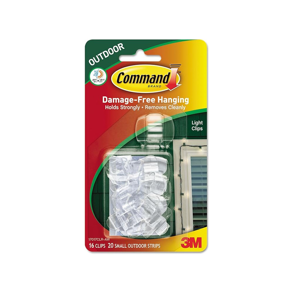 Command Damage Free Outdoor Light Clips, Clear
