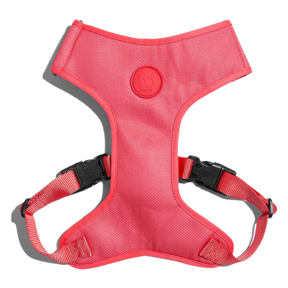Zee.Dog Neon Coral Adjustable Air Mesh Harness For Dog, Medium