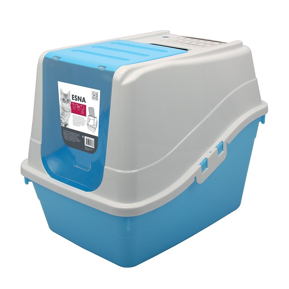 M-Pets Esna Cat Litter Box, L54 x W40 x H45 cm, Blue