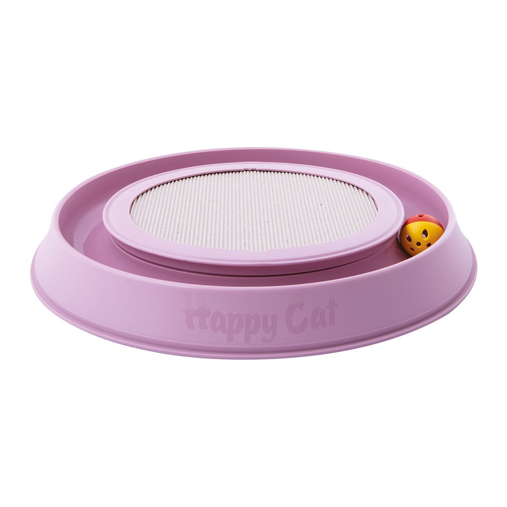 Georplast Happy Cat Cardboard Scratcher And Toy, 41 x 38 x 5cm, Pink