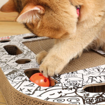 M-Pets Freestyle Cat Cardboard Scratcher, Black And White (50 x 30 – 6 cm)