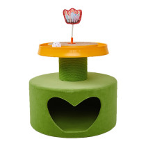 FOFOS Cake Cat House Scratcher Toy With Balls Durable, Green