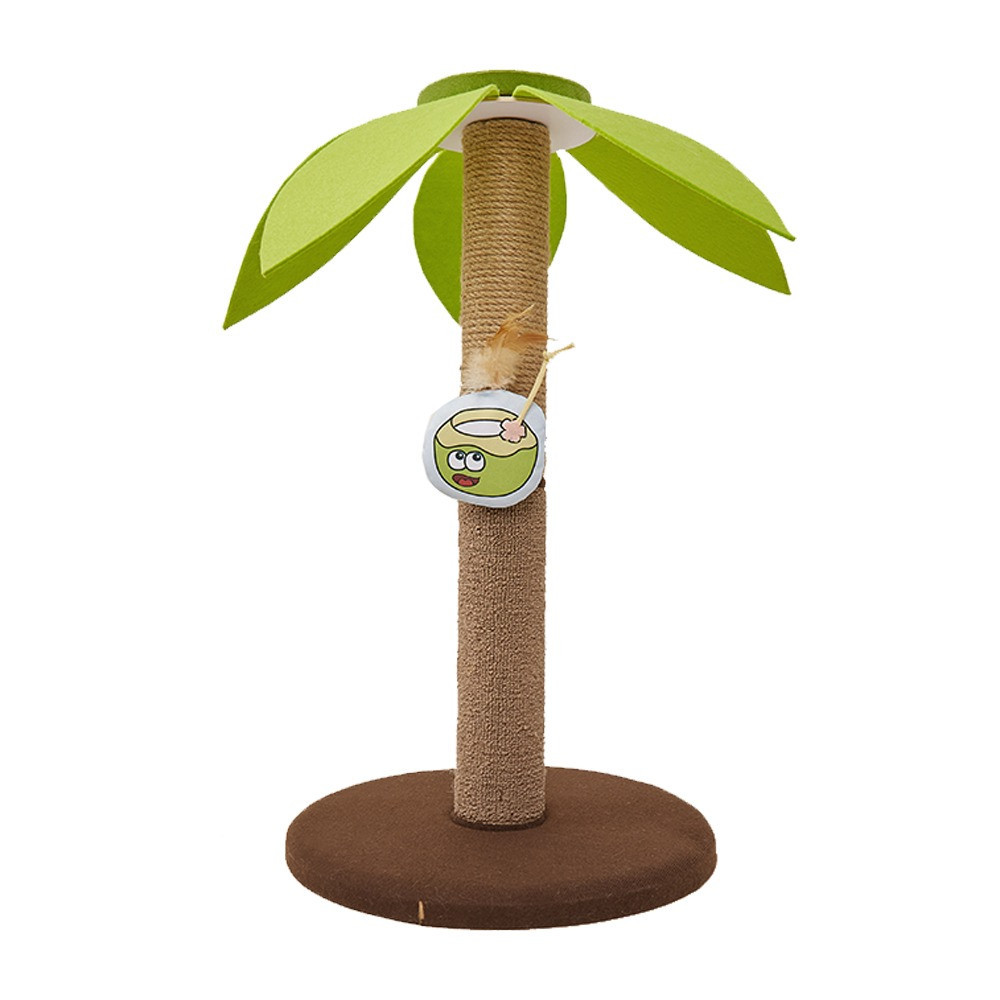 FOFOS Coconut Cat Scratcher Durable, Brown/Green