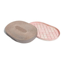 Zee.Cat Light Coral Cat Scratcher Pad Made From 100 Percentage Recyclable Cardboard