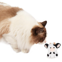 FOFOS Cow Floppy Crinkle Cat Toy And Kitten Toys For Playful Cats And Kittens, White/Black