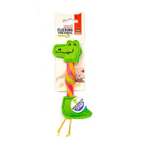 FOFOS Flick Tube Crocodile Cat Toy US Grade Catnip And Bell Inside, Cat Toys and Kitten Toys, Green