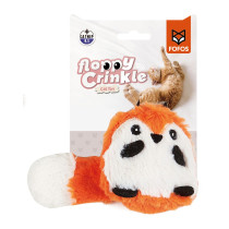 FOFOS Fox Floppy Crinkle Cat Toy And Kitten Toys, White/Orange