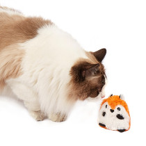 FOFOS Fox Floppy Crinkle Cat Toy And Kitten Toys, White/Orange