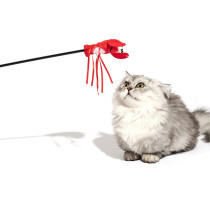 FOFOS Moving Lobster Cat Wand Cat Toy For Big Cats And Kittens, Red