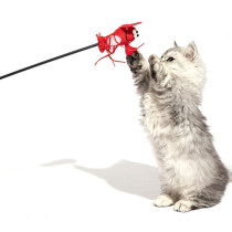FOFOS Moving Lobster Cat Wand Cat Toy For Big Cats And Kittens, Red