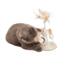 FOFOS Natural Wobbler Cat Toy For Big Cats And Kittens, 14 x 14 x 25cm, Beige