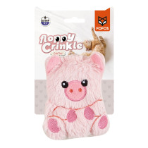 FOFOS Pig Floppy Crinkle Cat Toy For Big Cats And Kittens, Pink