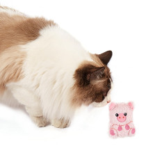 FOFOS Pig Floppy Crinkle Cat Toy For Big Cats And Kittens, Pink