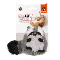 FOFOS Raccoon Floppy Crinkle Cat Toy For Big Cats And Kittens, Grey