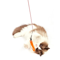 FOFOS Retractable Worm Cat Wand Cat Toy For Big Cats And Kittens, Orange