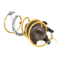 FOFOS Safari Spiral Tunnel Cat Toy For Big Cats And Kittens, Yellow