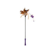 Gigwi Natural Feather Teaser Wand For Cats, Purple