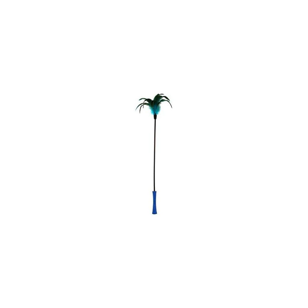 Gigwi Natural Feather Teaser Wand For Cats And Trp Handle, Blue