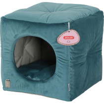 Zolux Cat Chambord Chesterfield Cube Bed, Peacock Green, 35 Cm