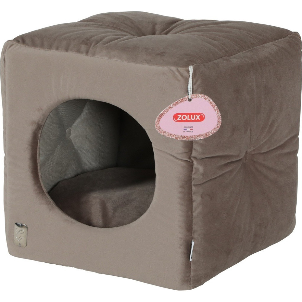 Zolux Cat Chambord Chesterfield Cube Bed, Taupe, 35 Cm