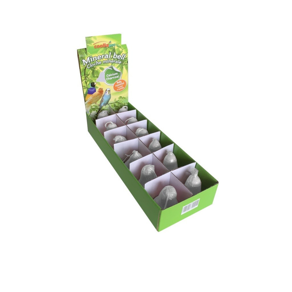 Collapet Calcium Charcoal Mineral Bell For Bird, 12 Pack