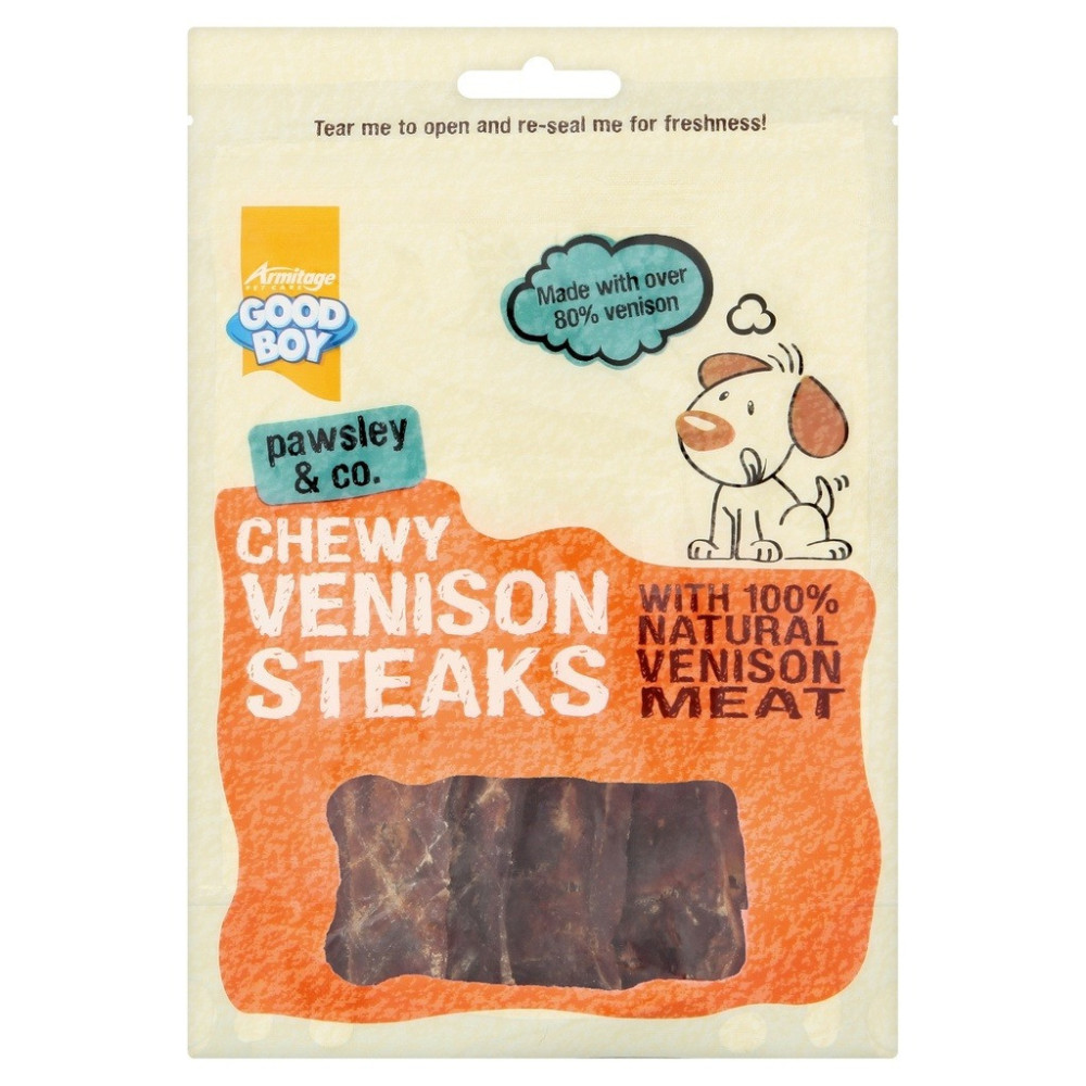 Armitage Good Boy Chewy Venison Steaks Dog Treats, 80 Gram