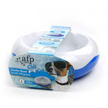 All For Paws Chill Out Cooler Food Bowl, Large, White/Blue, 500 ml