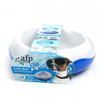 All For Paws Chill Out Cooler Food Bowl, Medium, White/Blue, 350 ml