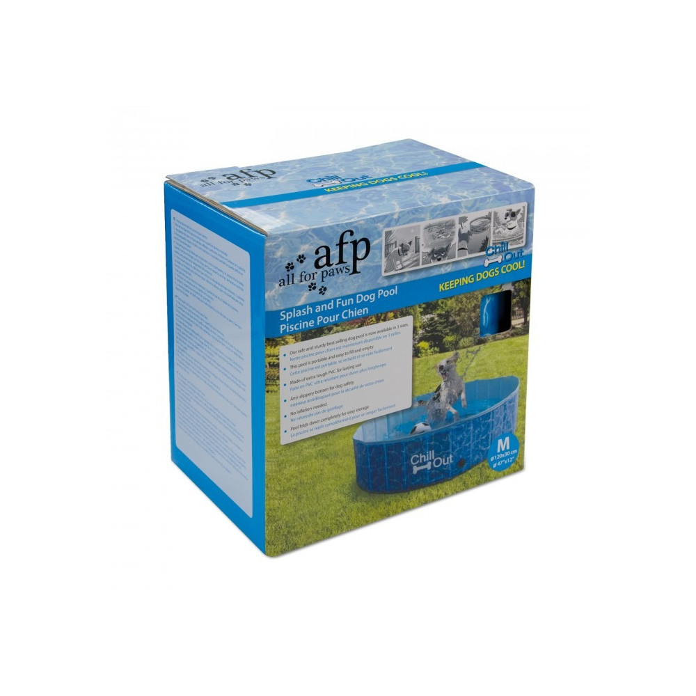 All For Paws Chill Out Splash And Fun Dog Pool, Medium, Blue