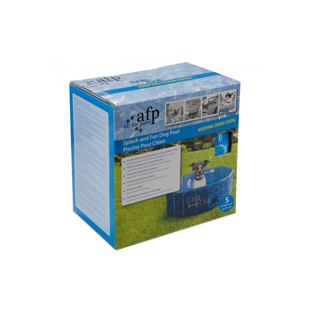 All For Paws Chill Out Splash And Fun Dog Pool, Small, Blue