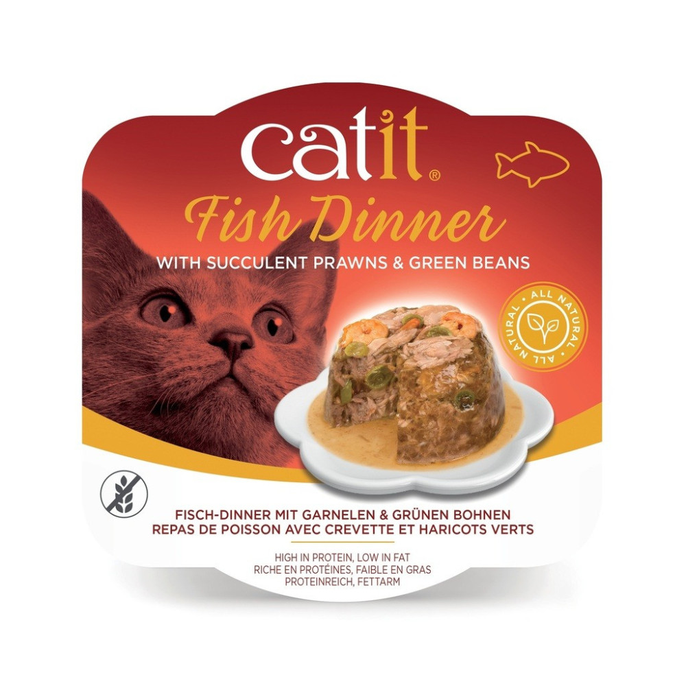 Catit Fish Dinner Shrimp And Green Beans, 80 G, Pack Of 6