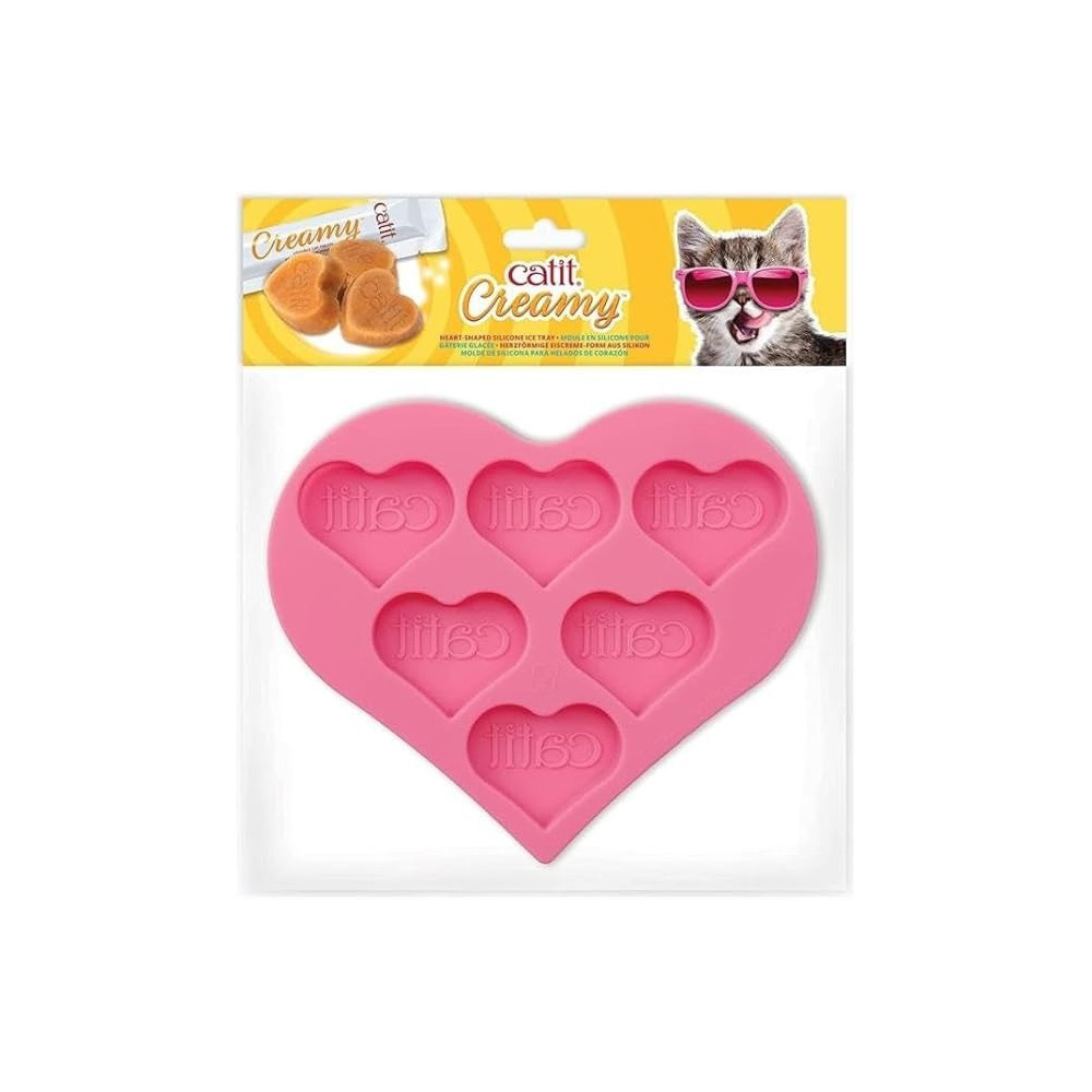 Catit Heart-Shaped Silicone Ice Tray, 13 x 15 x 1.1 Cm, Pink