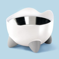 Catit Pixi Elevated Feeding Dish, Whisker Stress Free Food And Water Cat Bowl, White