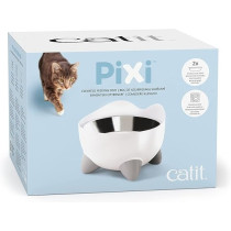 Catit Pixi Elevated Feeding Dish, Whisker Stress Free Food And Water Cat Bowl, White