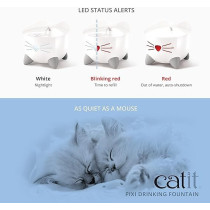 Catit Pixi Cat Drinking Fountain, Running Water Fountain, 2.5 L, White