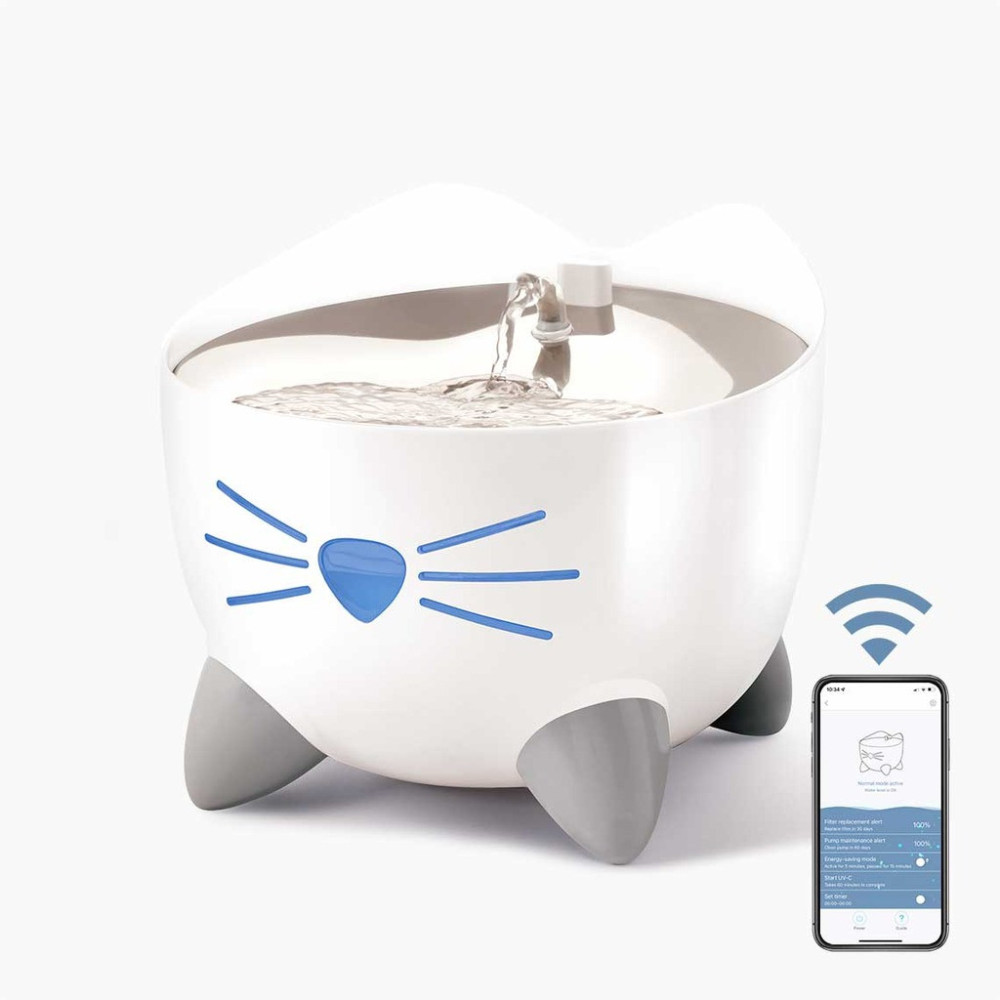 Catit Pixi Smart Fountain With Stainless Steel Top, 2L, White