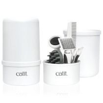 Catit Grooming Kit For Short Hair Cats Canister Includes 5 Tools