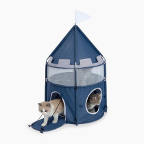 Catit Vesper Castle, Soft Cat Tower Hideout, 48 x 48 x 95 Cm, Blue