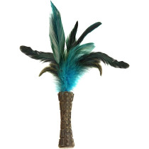 Gigwi Catnip Johnny Sticks With Natural Feather, Brown/Blue