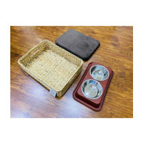Catry ‎Scratch Resistant Basket, Cushion And Bowl Set For Cats
