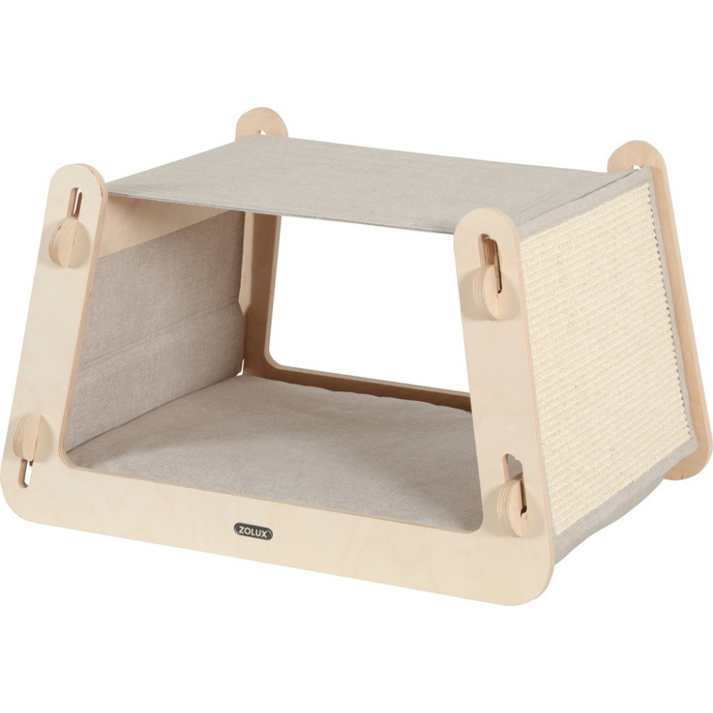 Zolux Cat Lodge 4 Fsc, 3-In-1 Hut, Scratcher And House