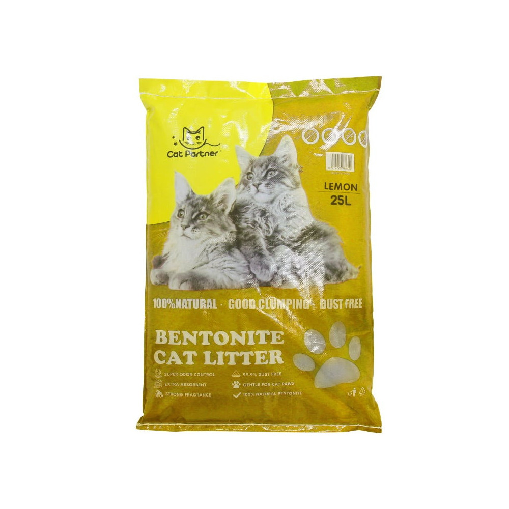 Conairpro Cat Partner Bentonite Dust Free Clumping Litter, 25 Liter, Lemon