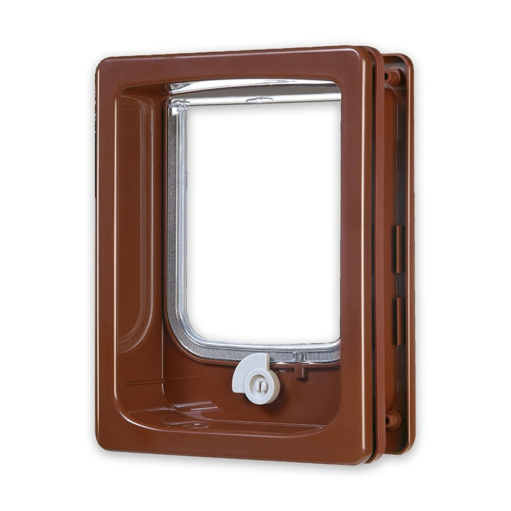 Zolux Cat-Flap For Wooden Door With Tunnel, Brown