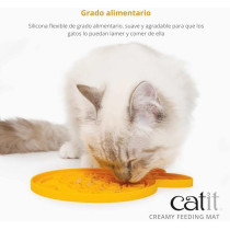 Catit Creamy Lickable Cat Treat Feeding Mat, 20 x 15.5 x 1Cm, Yellow