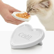 Catit Food Supplies Heart Creamy Plate, White